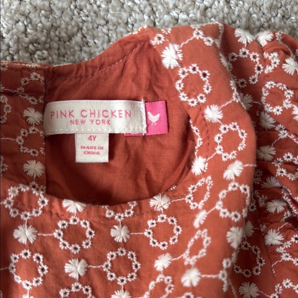 Pink Chicken Embroidered Dress - Picture 2 of 4